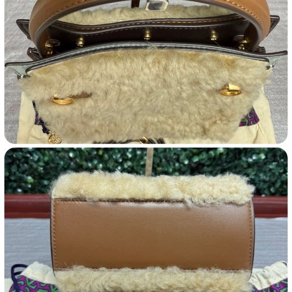 Tory Burch Lee Radziwill PetTory Burch Lee Radziwill Petite Double Bag Shearling - Picture 5 of 12